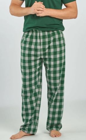 men's flannel lounge pajama pants green plaid