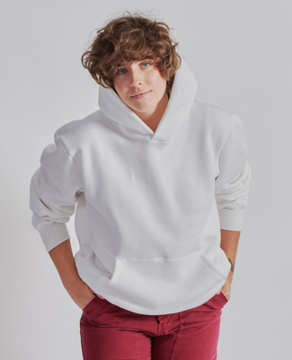 person wearing white hoodie sweatshirt