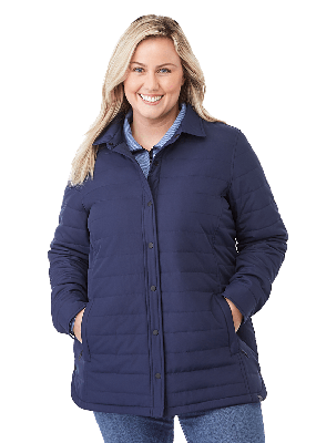 navy blue puffer shacket