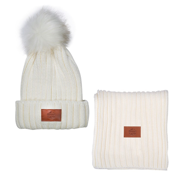 White Castle white knit hat and scarf set - 2023 holiday merch